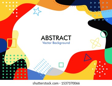 Splash shape patterns, pleasant abstract backgrounds, banner designs, banners, geometric shapes, trendy colors. - Vector.