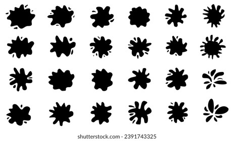 Splash shape template set vector illustration 