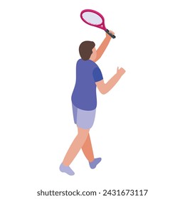 Splash shot icon isometric vector. Tennis player. Speed recreation design