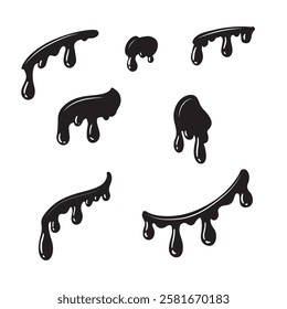 Splash silhouette with droplets. Shapes of water drops, liquid splash, explosion and ink blot. crying, tears, spilled paint, splashes, ripples of wet circles, splashes of water. vector set 