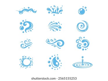 Splash silhouette with droplets. Water drops shapes, liquid burst splashes and ink blot hand drawn vector set of silhouette droplet, drop liquid illustration