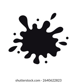 Splash silhouette with droplets. Water drops shapes illustration.