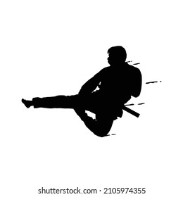 Splash silhouette judo patinador