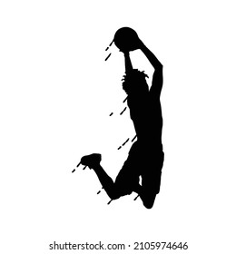 Splash silhouette slam dunk vector