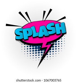 splash smash splat hand drawn pictures effects. Template comics speech bubble halftone dot background. Pop art style. Comic dialog cloud, text pop-art. Creative idea conversation sketch explosion.