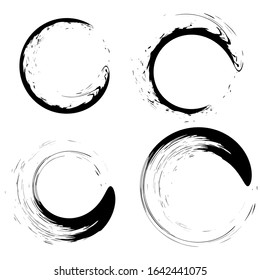 Splash, smear, imprint of black paint on a white background. Template for grunge art illustration.