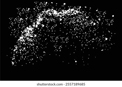 Splash and Snow falling or snowfall at night. Snowflakes on black background. Snowstorm weather update or forecast  image for media. Editable vector, eps 10.