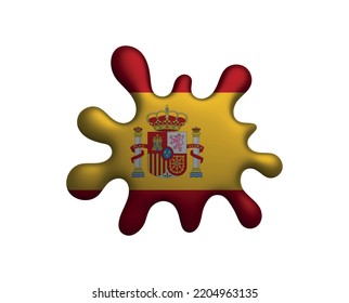 Splash with Spain flag.Vector Spain flag symbol.