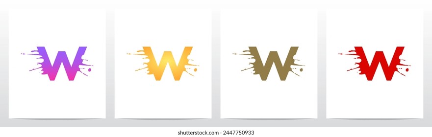 Splash Splatter Letter Initial Logo Design W