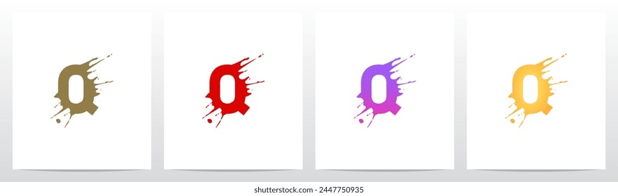 Splash Splatter Letter Initial Logo Design Q