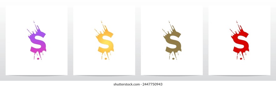 Splash Splatter Letter Initial Logo Design S