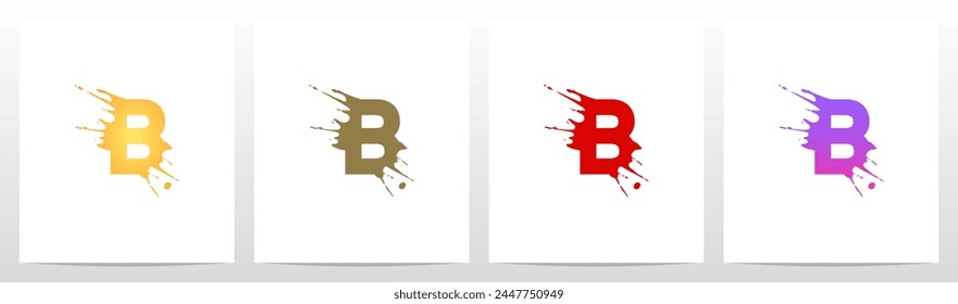 Splash Splatter Letter Initial Logo Design B