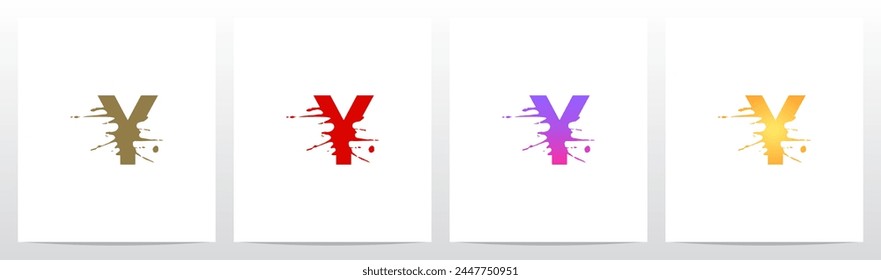 Splash Splatter Letter Initial Logo Design Y