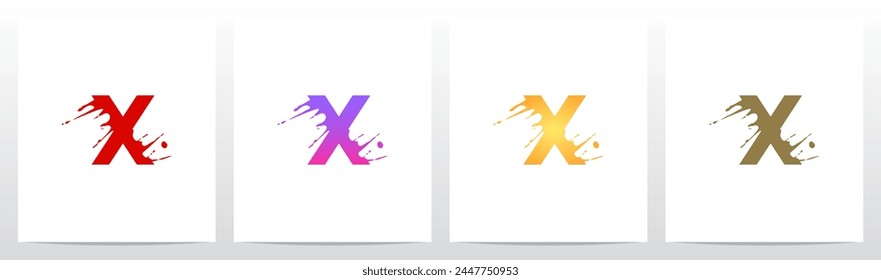 Splash Splatter Letter Initial Logo Design X
