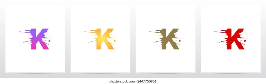 Splash Splatter Letter Initial Logo Design K