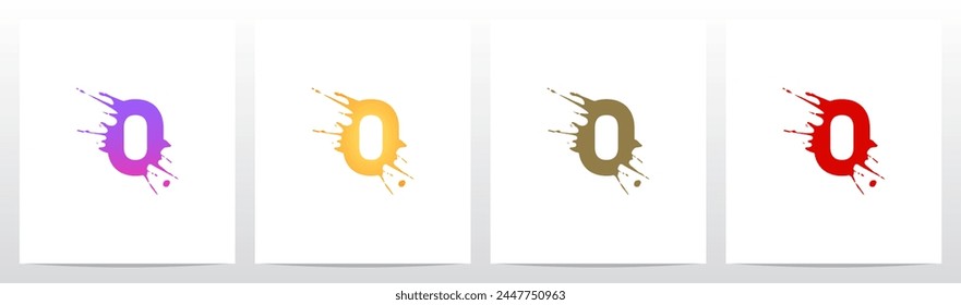 Splash Splatter Letter Initial Logo Design O