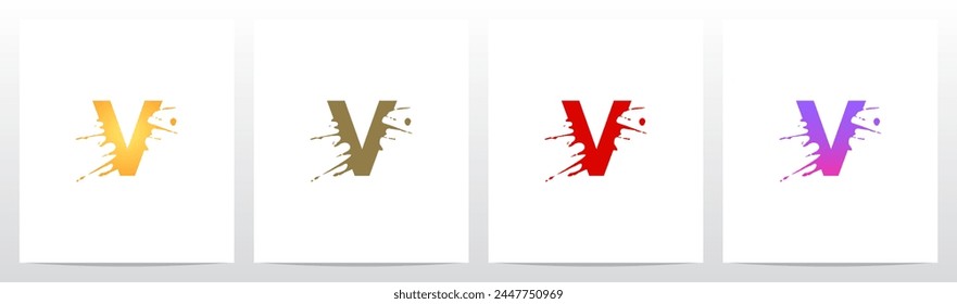 Splash Splatter Letter Initial Logo Design V