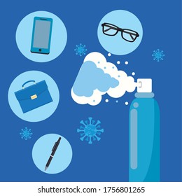 splash spray bottles disinfectants icons vector illustration design