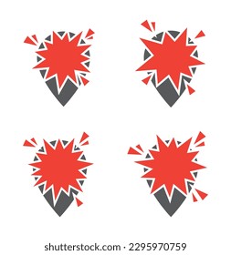 Splash-Star-Banner im Pin-Map-Symbol-Set