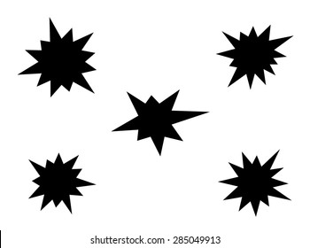 splash star black icon set