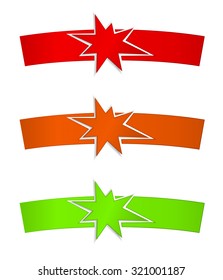 icono de estrella de lanzamiento en conjunto de banderas de cinta