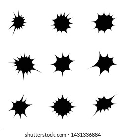Splash star icon set in flat style.