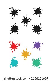 Splash-Stern-Starbursymbol einzeln auf weißem Hintergrund