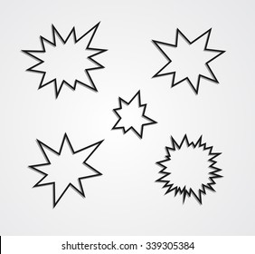 Splash Star Starburst Outline Icon