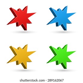 splash starburst icon 3d set