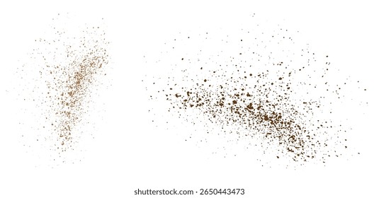 Splash stardust isolado voando café pó partículas de fundo design