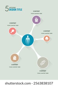 Splash style 5 options infographic template for business presentation, report, marketing, banner an.eps