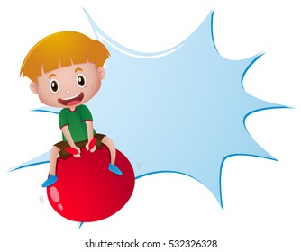 Plantilla de salpicar con niño sobre bola roja