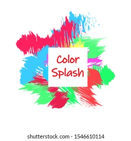 splash texture and color full, with box and text