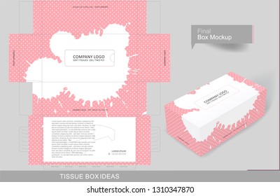 Splash tissue box concept, template for business purpose, place your text and Logos and ready to go for print