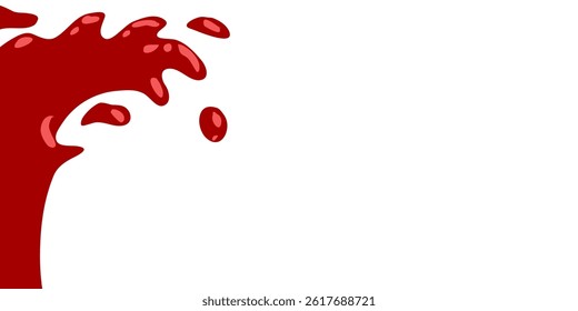 splash tomato vector illustration with white background. splashing red paint. liquid tomato sauce. ketchup splatter.
