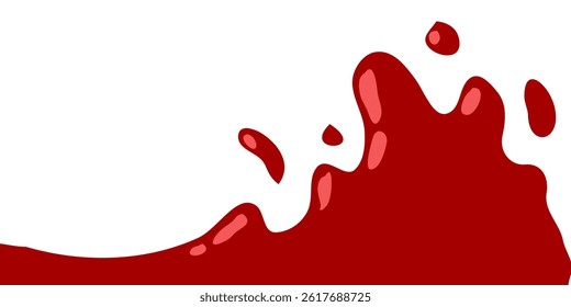 splash tomato vector illustration with white background. splashing red paint. liquid tomato sauce. ketchup splatter.