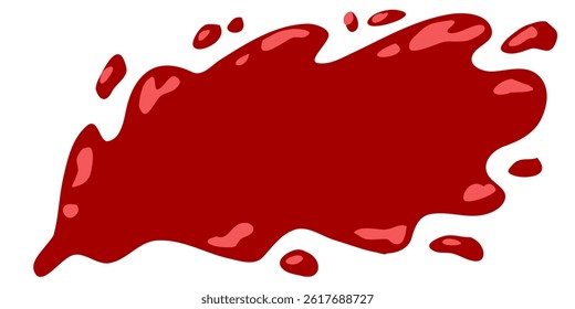 splash tomato vector illustration with white background. splashing red paint. liquid tomato sauce. ketchup splatter.