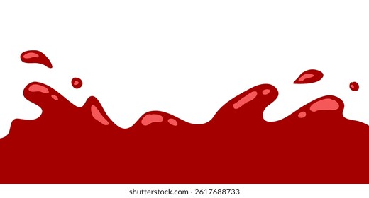 splash tomato vector illustration with white background. splashing red paint. liquid tomato sauce. ketchup splatter.
