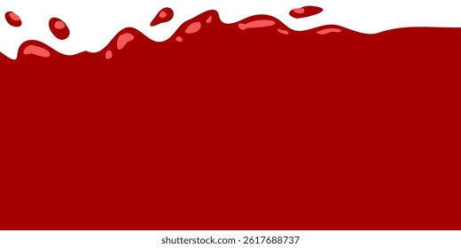splash tomato vector illustration with white background. splashing red paint. liquid tomato sauce. ketchup splatter.