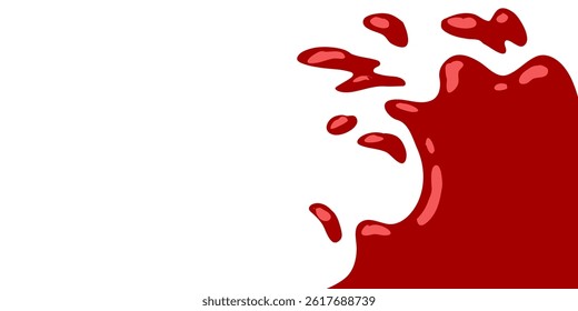 splash tomato vector illustration with white background. splashing red paint. liquid tomato sauce. ketchup splatter.