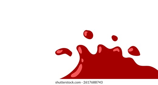 splash tomato vector illustration with white background. splashing red paint. liquid tomato sauce. ketchup splatter.