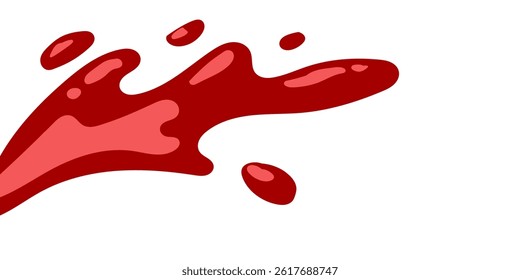 splash tomato vector illustration with white background. splashing red paint. liquid tomato sauce. ketchup splatter.