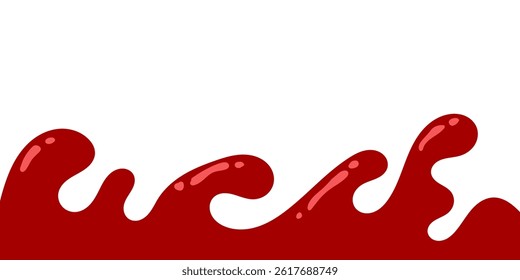 splash tomato vector illustration with white background. splashing red paint. liquid tomato sauce. ketchup splatter.