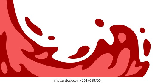 splash tomato vector illustration with white background. splashing red paint. liquid tomato sauce. ketchup splatter.