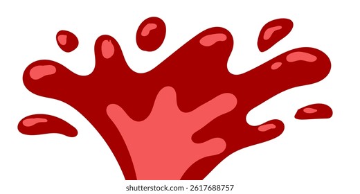 splash tomato vector illustration with white background. splashing red paint. liquid tomato sauce. ketchup splatter.