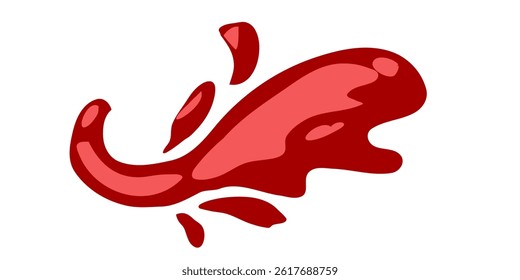 splash tomato vector illustration with white background. splashing red paint. liquid tomato sauce. ketchup splatter.
