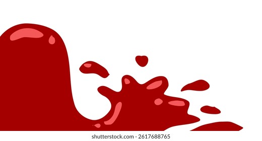 splash tomato vector illustration with white background. splashing red paint. liquid tomato sauce. ketchup splatter.