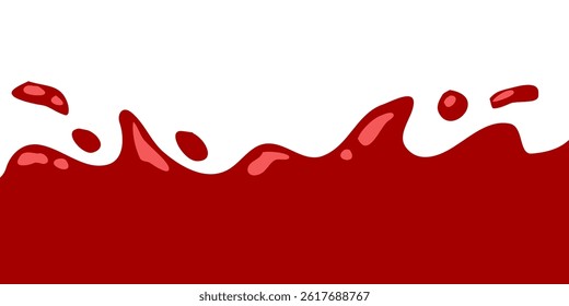 splash tomato vector illustration with white background. splashing red paint. liquid tomato sauce. ketchup splatter.