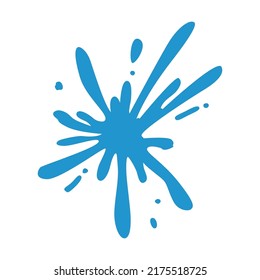 Ilustración vectorial de color turquesa con salpicaduras. Colección de manchas coloridas de tinta líquida de diferentes formas aisladas en fondo blanco