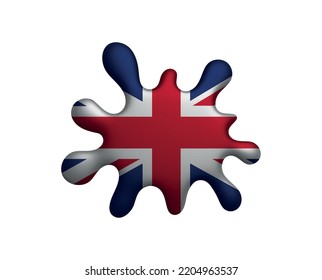 Splash with UK flag.Vector UK flag symbol.